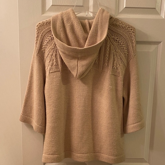 Vintage Suzie Tan Button-Up Cardigan w/hood - Picture 6 of 6